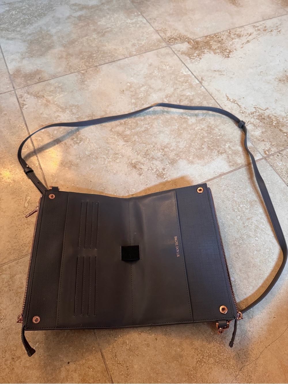 Dagne Dover Gray Crossbody Organizer Wallet